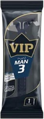 ماكينة حلاقة للجسم ذات 3 شفرات من VIP MAN للاستعمال مرة واحدة، عبوة من قطعة واحدة