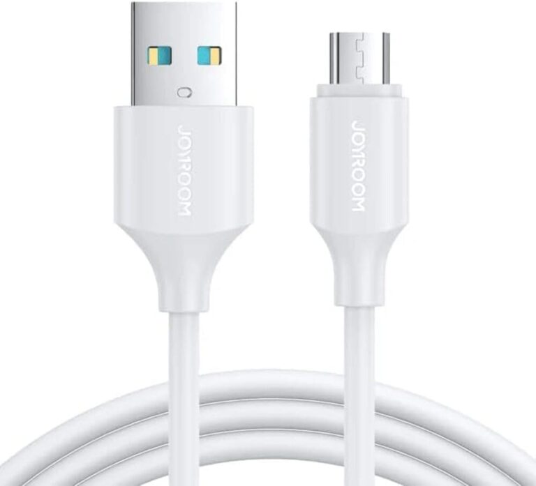 كابل بيانات للشحن السريع USB نوع ايه إلى مايكرو USB 3 أمبير من سلسلة S‑A9 من جوي روم بطول 1 م - أبيض