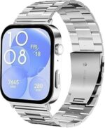 سوار من الستانلس ستيل من Nopatia متوافق مع Huawei Watch Fit 4، حزام معدني قابل للتعديل، مشبك قابل للطي آمن، سوار عمل رسمي للرجال والنساء