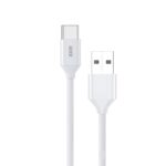⁦كابل شحن تصميم متين من بلاستيك بي في سي من اي لوك، طول 1 م (USB نوع ايه إلى نوع سي، لون أبيض)⁩ - الصورة ⁦3⁩