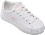 99.99 Women's Leather Lace-Up Flat Sneakers Featuring Side Heart Print (Pink, 38) - الصورة 2
