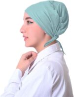 ⁦غطاء رأس بونيه تركي مثلث الشكل من طبقتين طبقات عالية الجودة مفتوح برباط من الخلف لضبط المقاس , للنساء⁩ - الصورة ⁦2⁩