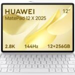 تابلت هواوي ميت باد 12X 2025، 12 بوصة 2.8K و1000 نيتس، 144 هرتز، 12+256 جيجا، بطارية 10100 مللي امبير في الساعة، 66 وات وواي فاي 7، WPS اوفيس، 6 مكبرات صوت، لوحة مفاتيح، قلم ام برو مجانًا، لون أبيض