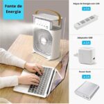 ⁦مبرد هواء مكتبي صغير محمول قابل لإعادة الشحن مزود بثلاثة أنواع من السرعات وكابل USB/C عملي للمكتب - متعدد الألوان⁩ - الصورة ⁦3⁩