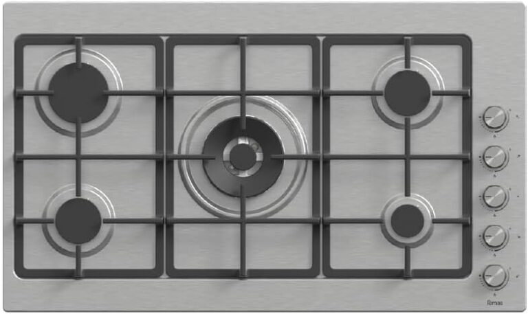 Kitchen Line Flat Built in, 5 Gas Burners, 90 cm, ELO10 Stainless Steel