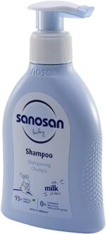 ⁦sanosan baby shampoo for daily newborn and baby care Cleansing and Lightening Baby 0% parabens, silicones, paraffins, SLS/SLES, phenoxyethanol 200 ml made in Germany⁩ - الصورة ⁦3⁩