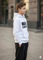 ⁦سويت شيرت هودى اولادى مقاس 14 ل 16 بطبعات اماميه انيقه سويت شيرت اولادى ترندى جذاب هودى ميلتون بوبره داخليه جيده التدفئه وجيوب اماميه واسعه وكاب من فور اتش كود 4031⁩ - الصورة ⁦3⁩
