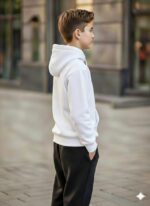 ⁦سويت شيرت هودى اولادى مقاس 14 ل 16 بطبعات اماميه انيقه سويت شيرت اولادى ترندى جذاب هودى ميلتون بوبره داخليه جيده التدفئه وجيوب اماميه واسعه وكاب من فور اتش كود 4031⁩ - الصورة ⁦5⁩