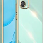 EASSGU Galvanised Frame Mobile Phone Case for Samsung Galaxy A25 5G (6.5 Inches), Soft TPU Silicone Protective Case - Green