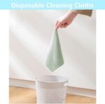 ⁦Goodern 20 Sheets Disposable Cleaning Cloths Cleaning Towels Microfiber Towel,Reusable Dish Cloths with Dispenser Box,Lazy Rags Car Wipes,Multi-Purpose Cleaning Cloths for Home Kitchen Hospital-Green⁩ - الصورة ⁦7⁩