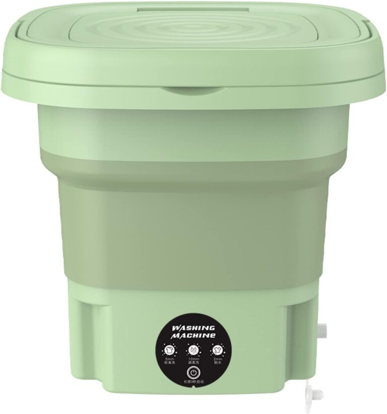 Folding Washing Machine Mini Automatic Clothes Washing Machine Portable Lightweight Underwear Washer for Travel Camping Apartment Laundry (Green)