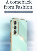 ⁦EASSGU Galvanised Frame Mobile Phone Case for Samsung Galaxy A25 5G (6.5 Inches), Soft TPU Silicone Protective Case - Green⁩ - الصورة ⁦2⁩
