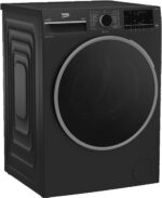 Beko 10kg Front Load Washing Machine With 6kg dryer, 1400 RPM, Pro Smart Inverter & Steam Cure, Bluetooth, Iron Finish, Black- BWD10640MCI