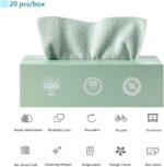 ⁦Goodern 20 Sheets Disposable Cleaning Cloths Cleaning Towels Microfiber Towel,Reusable Dish Cloths with Dispenser Box,Lazy Rags Car Wipes,Multi-Purpose Cleaning Cloths for Home Kitchen Hospital-Green⁩ - الصورة ⁦8⁩