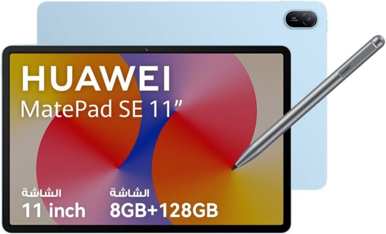 تابلت هواوي ميت باد اس اي بشاشة 11 انش مريحة للعين بطارية بسعة كبيرة 8 جيجا + 128 واي فاي قلم ام في صندوق ازرق كريستالي