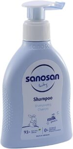 ⁦sanosan baby shampoo for daily newborn and baby care Cleansing and Lightening Baby 0% parabens, silicones, paraffins, SLS/SLES, phenoxyethanol 200 ml made in Germany⁩ - الصورة ⁦2⁩