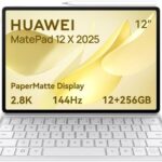تابلت هواوي ميت باد 12X 2025، 12 بوصة 2.8K وبيبر مات، 144 هرتز، 12+256 جيجا، بطارية 10100 مللي امبير في الساعة، 66 وات وواي فاي 7، WPS اوفيس، 6 مكبرات صوت، لوحة مفاتيح، قلم ام برو مجانًا، لون أبيض