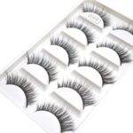 رموش صناعية بتصميم عين القطة مصنوعة من فرو منك صناعي بمظهر طبيعي، قابلة لاعادة الاستخدام، سهلة الاستخدام ولا تحتاج الى صمغ لتركيبها، مقاومة للماء للنساء، 5 ازواج (8010: 6-18 ملم) - الصورة 3