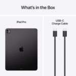 ⁦ابل ايباد برو 13 بوصة (M4): شاشة الترا ريتينا XDR سعة 256GB بكاميرا أمامية 12MP وخلفية 12MP مع شبكة واي فاي 6E وشبكة الجيل الخامس 5G مع شريحة إلكترونية وبطارية تدوم طوال اليوم مع زجاج قياسي - أسود⁩ - الصورة ⁦6⁩
