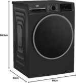 ⁦Beko 10kg Front Load Washing Machine With 6kg dryer, 1400 RPM, Pro Smart Inverter & Steam Cure, Bluetooth, Iron Finish, Black- BWD10640MCI⁩ - الصورة ⁦2⁩