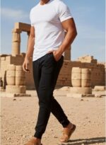 Slim Fit Sweatpants For Men - Black - الصورة 2