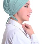 غطاء رأس بونيه تركي مثلث الشكل من طبقتين طبقات عالية الجودة مفتوح برباط من الخلف لضبط المقاس , للنساء