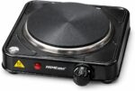 Home Gold 1 Eye Electric Cooker, 1000 Watts, Non-Stick Surface with Temperature Levels, Overheat Protection, Auto Shut-Off, Black -13-2023