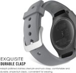 ⁦MoKo Watch Band Compatible with Samsung Gear S2, Soft Silicone Replacement Sport Band fit Gear S2 (SM-R720 / SM-R730 ONLY) Smart Watch, NOT FIT S2 Classic (SM-R732 & SM-R735), NOT FIT Gear Fit2, GRAY⁩ - الصورة ⁦3⁩
