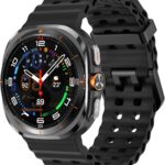 Rugged Band Compatible with Samsung Galaxy Watch 7 Ultra Band 47mm, Silicone Sport Strap Marine Bands for Galaxy Watch Ultra 2024 Men Women