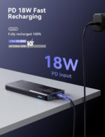 ⁦Joyroom JR-QP191 22.5W Power Bank 10000mAh With Digital Display Supports PD3.0,QC3.0, Slim & Lightweight Design - Black |12 Months Warranty⁩ - الصورة ⁦5⁩