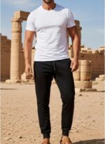 Slim Fit Sweatpants For Men - Black - الصورة 4