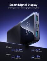⁦Joyroom JR-QP191 22.5W Power Bank 10000mAh With Digital Display Supports PD3.0,QC3.0, Slim & Lightweight Design - Black |12 Months Warranty⁩ - الصورة ⁦4⁩