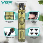 ⁦JR VGR 085 VJR Professional Electric Hair Clipper Hair Cutting Machine Gold⁩ - الصورة ⁦4⁩