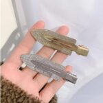 ⁦دبابيس شعر كريستال فاخرة، مجموعة من ٤ قطع، ذهبي وفضي، مرصعة بالكريستال⁩ - الصورة ⁦4⁩
