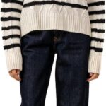 ASTK Womens Striped Pullover Sweater
