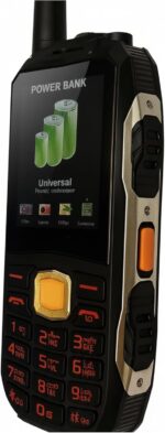 ⁦K19 Rugged Mobile Phone with 22000mAh Battery, Four SIM Powerful Signal, Internal Storage 512MB, RAM 64MB, Support Memory Card up to 8GB, 2G GSM, Torch, Laser Light, Black⁩ - الصورة ⁦2⁩