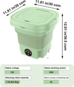 ⁦Folding Washing Machine Mini Automatic Clothes Washing Machine Portable Lightweight Underwear Washer for Travel Camping Apartment Laundry (Green)⁩ - الصورة ⁦8⁩
