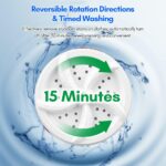 ⁦غسالة محمولة موديل تيربو متعددة الاستخدامات للأطباق والملابس، تعمل بتقنية فوق الصوتية عبر USB مع خاصية الدوران العكسي، مثالية للمنزل والسفر⁩ - الصورة ⁦9⁩