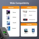 ⁦شاحن حائط بمنفذين USB C PD/PPS للشحن السريع بقدرة 25 وات من لينوك لموبايل سامسونج جالاكسي S24/S23/S22+/S21 الترا/بلس/ S20/ نوت 20/ زد فولد 5 (أسود)⁩ - الصورة ⁦3⁩