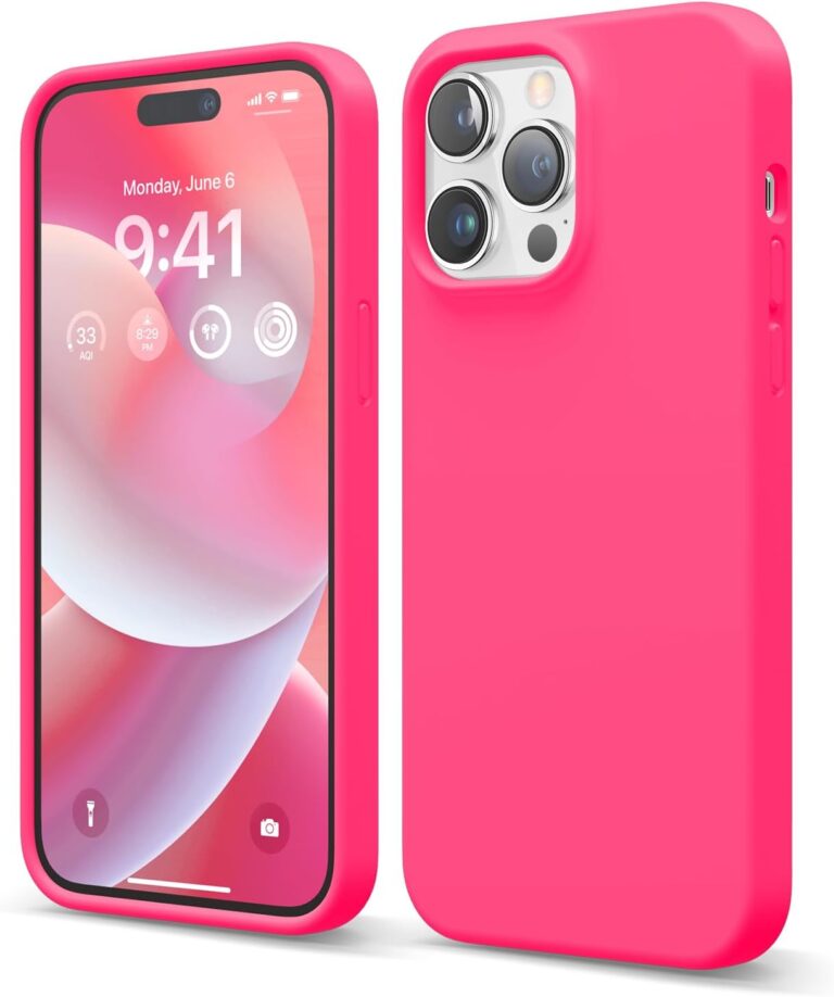 elago Liquid Silicone Case Compatible with iPhone 14 Pro Max Case (6.7"), Premium Silicone, Full Body Protection - 3 Layer Shockproof Phone Cover, Anti-Scratch Soft Microfiber Lining (Ice Red)