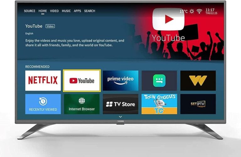 تلفزيون تورنيدو سمارت LED 43 بوصة FHD 43ES1500E موالف تليفزيون (RF) - منفذ USB HDMI - (عرض شاهد في اي بي)