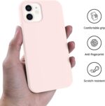 ⁦AOTESIER Compatible with iPhone 12 Phone Case and iPhone 12 Pro Case 6.1 inch,Silky Touch Premium Soft Liquid Silicone Rubber Anti-Fingerprint Full-Body Protective Flexible Bumper Case (Chalk Pink)⁩ - الصورة ⁦6⁩
