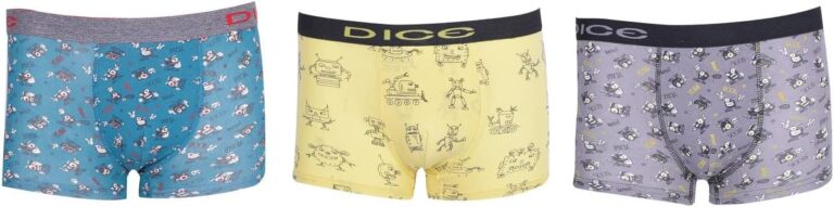 طقم بوكسرات Dice للأولاد بتصميم مشجر قطن مجموعة من 3 قطع Dkb300