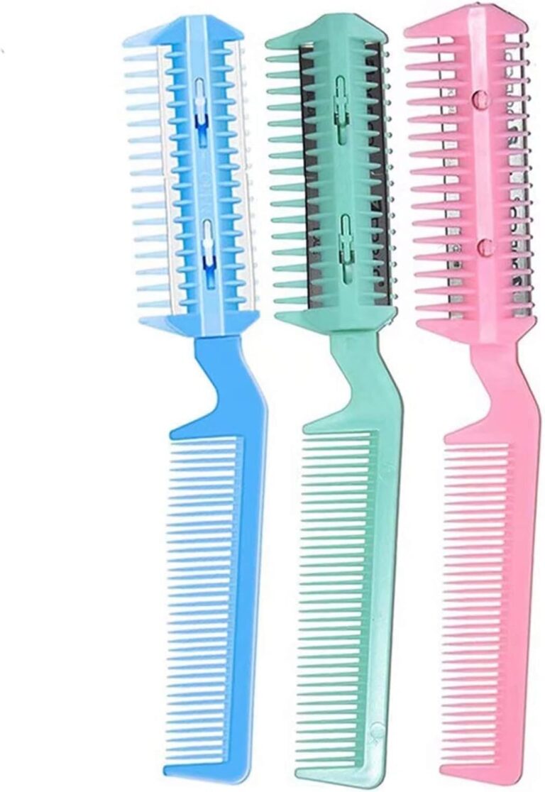 مشط حلاقة مزدوج الحواف للشعر الخفيف، مشط حلاقة الشعر لتصفيف الشعر مناسب للمنزل للرجال والنساء، لون عشوائي، (1 قطعة)