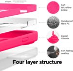 ⁦elago Liquid Silicone Case Compatible with iPhone 14 Pro Max Case (6.7"), Premium Silicone, Full Body Protection - 3 Layer Shockproof Phone Cover, Anti-Scratch Soft Microfiber Lining (Ice Red)⁩ - الصورة ⁦5⁩