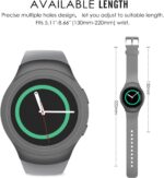 ⁦MoKo Watch Band Compatible with Samsung Gear S2, Soft Silicone Replacement Sport Band fit Gear S2 (SM-R720 / SM-R730 ONLY) Smart Watch, NOT FIT S2 Classic (SM-R732 & SM-R735), NOT FIT Gear Fit2, GRAY⁩ - الصورة ⁦5⁩