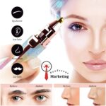 ⁦ماكينة تشذيب الحواجب وإزالة شعر الوجه، ماكينة حلاقة 2 في 1 قابلة لإعادة الشحن للنساء، لإزالة الشعر بدون ألم وتشذيب الجسم للشفاه والأنف والوجه مع رأسين بديلين وضوء ليد⁩ - الصورة ⁦4⁩