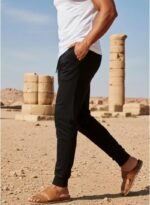 Slim Fit Sweatpants For Men - Black - الصورة 3