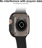 ⁦حافظة حماية من أوكسوالين لساعة ابل واتش الترا 49MM بتصميم كيس مصنوعة من البولي كربونات والزجاج المقوى باللون الأسود المات⁩ - الصورة ⁦5⁩