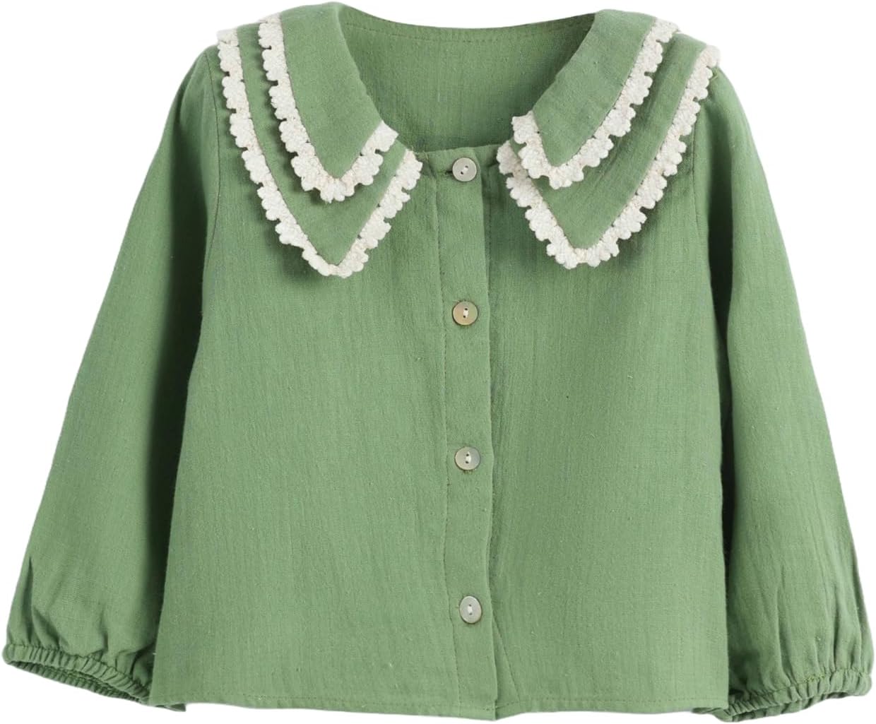 61boaFYiwLL._AC_SL1500_.jpg قميص سادة باكمام طويلة للبنات (عبوة من قطعة واحدة)